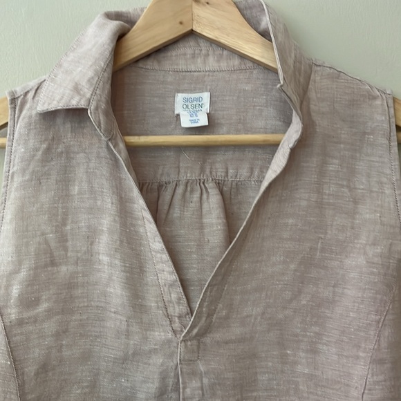 Linen sleeveless blouse - Picture 3 of 6